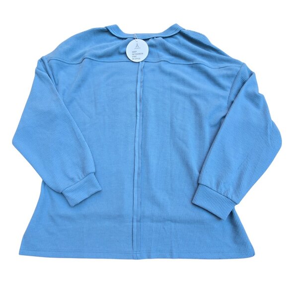 NWT Blue Knit Loose Fit Pullover Sweater – Size Small, Cozy & Relaxed Fit - Picture 2 of 5